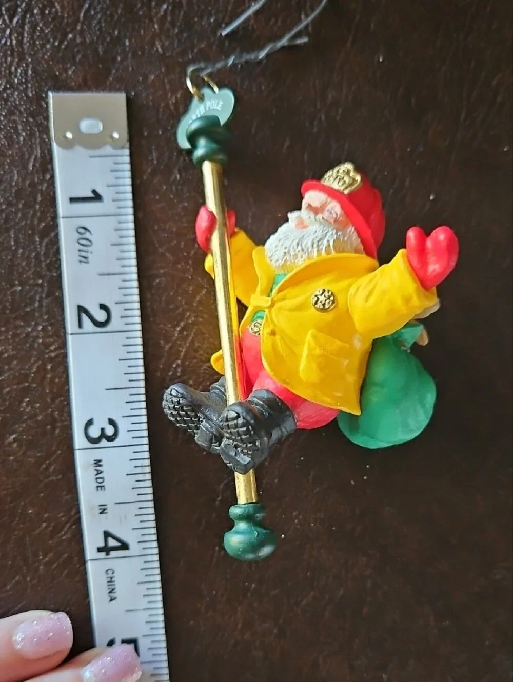 Hallmark Keepsake Ornament - North Pole Fire Fighter Santa (red, yellow, green)